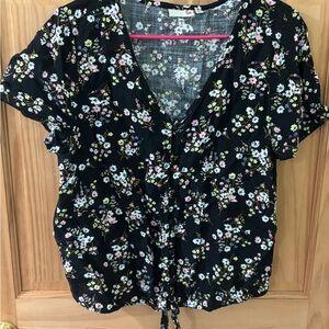 SO Black Floral Women's Blouse